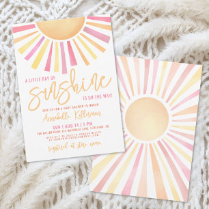 Convite Pequeno Raio De Sol Boho Chá De Bebê