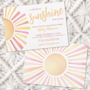 Convite Pequeno Raio De Sol Boho Chá De Bebê
