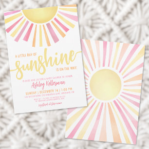Convite Pequeno Raio De Sol Boho Chá De Bebê