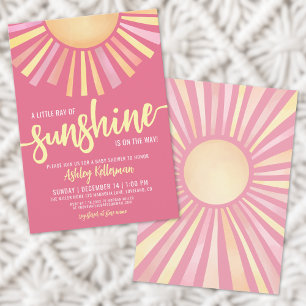 Convite Pequeno Raio De Sol Boho Chá De Bebê
