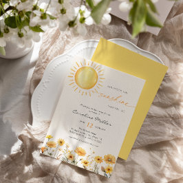 Convite Pequeno Raio De Sol Chá De Bebê Flor Silvestre