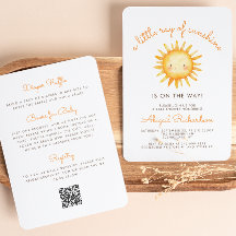 Pequeno Raio de Sol Código QR Chá de Bebê