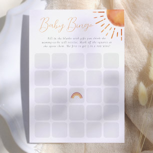 Convite Pequeno Raio de Sol Jogo de Bingo de Bebê