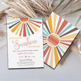 Convite Pequeno Raios Do Chá de fraldas Do Sunshine Boho