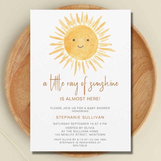 Convite Pequeno Ray do Chá de fraldas Sunshine Boho (Criador carregado)