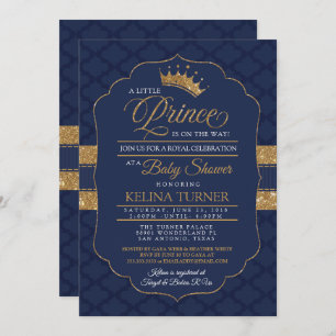 Convite pequeno real do príncipe chá de fraldas