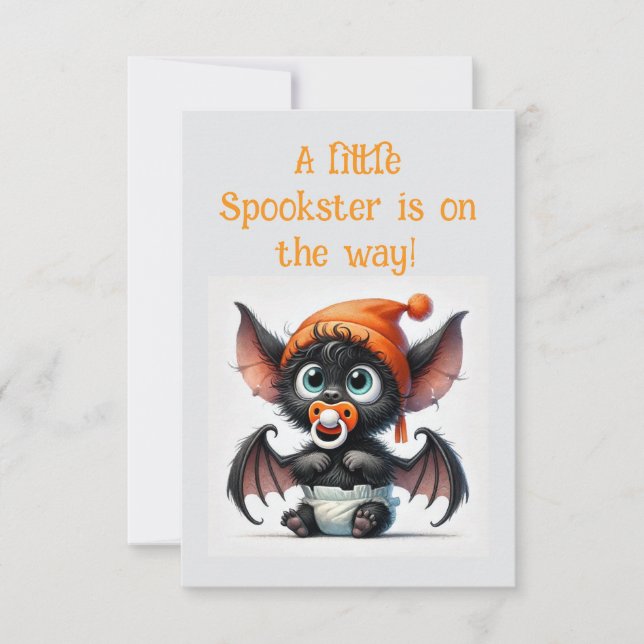 Convite Pequeno Spookster no caminho do chá de fraldas de  (Frente)