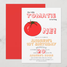 Pequeno Tomatie Está Fazendo Um Aniversário de 1 A