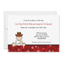 Pequenos Chás de fraldas De Vaqueiro Convidam