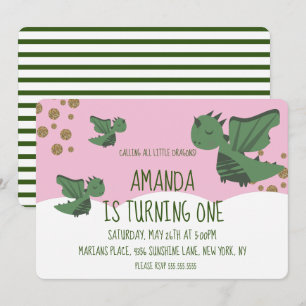 Convite Pequenos Dragões - Festa de aniversário das nuve