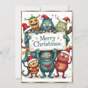 Convite Pequenos Monstros Festa de Natal muito agradável 2