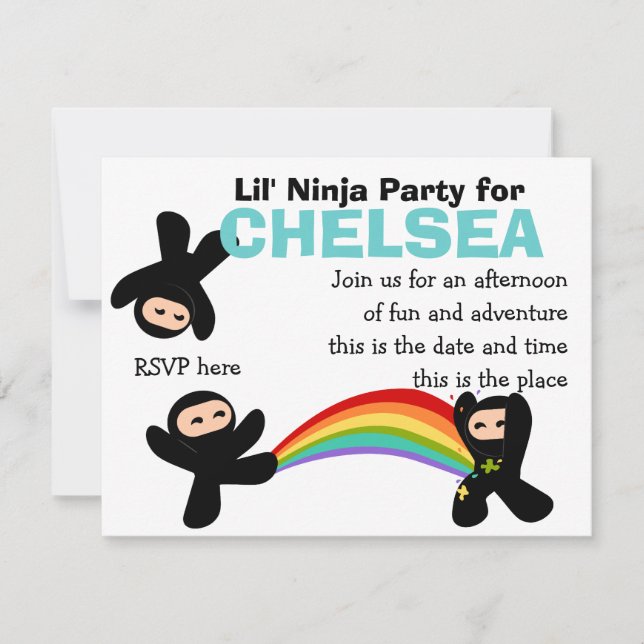Convite Pequenos Ninjas Bonitos (Frente)