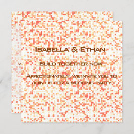 Convite Pequenos quadrados ou azulejos, brancos, corais e