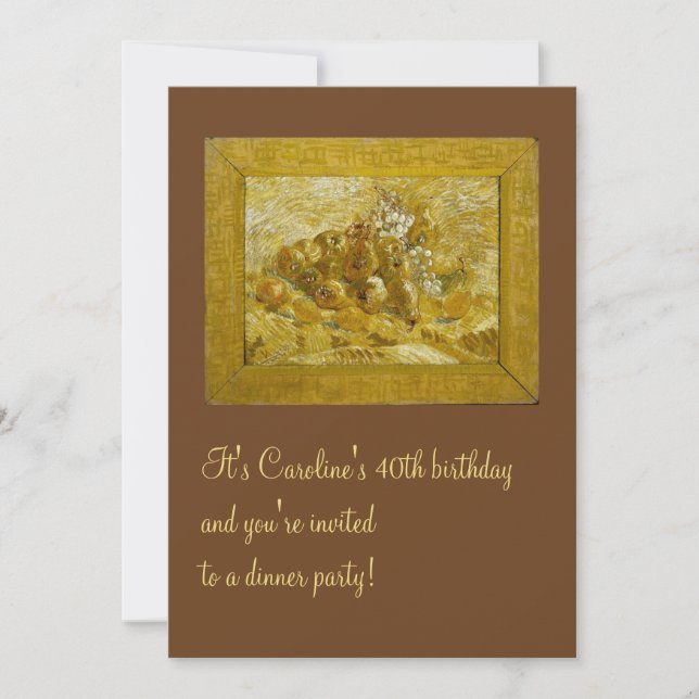 Convite Peras de Uva e Limões Van Gogh Belas Artes (Frente)