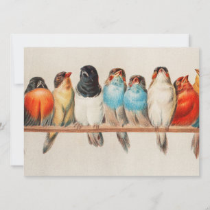 Convite Perch Antiquado de Aves Hector Giacomelli
