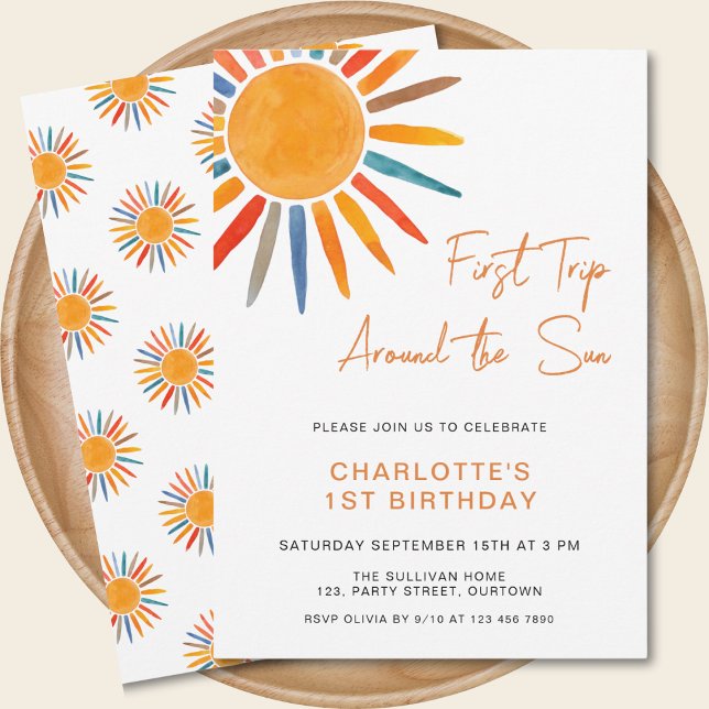 Convite Percorra o primeiro aniversario do Sol (Criador carregado)