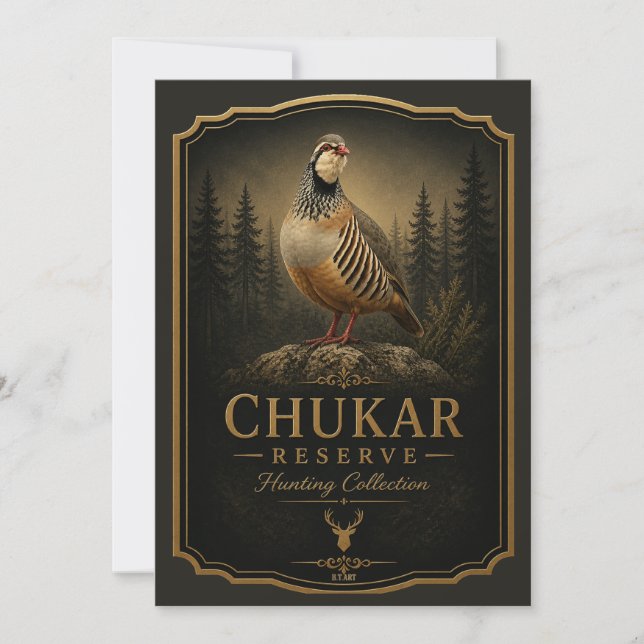 Convite Perdiz Chukar ,Arte (Frente)