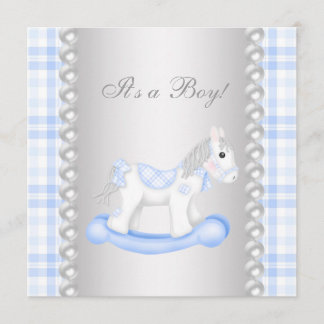 Convite Péreis Chá Azul Gingham