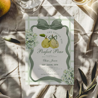 Convite Perfect Pear Pair Sage Green Bridal Shower