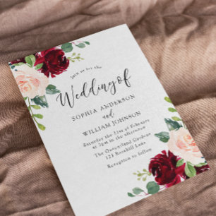 Convite Perfeição De Blush: Casamento Floral Por Aquarela