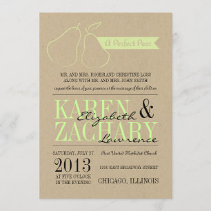 Convite perfeito do casamento da pera