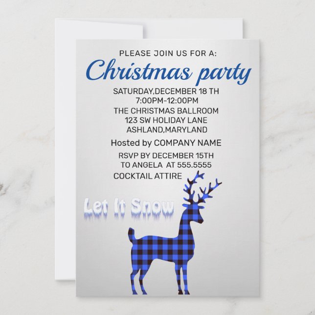 Convite Perfeito, Elegante, Natal Brilhante (Frente)