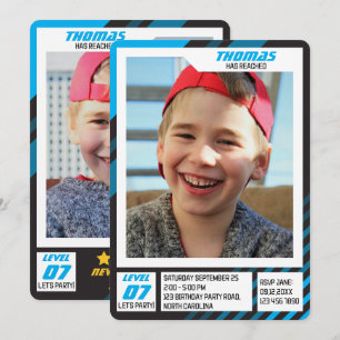 Convite Perfil de Jogador Infantil Troca de Fotos de Anive