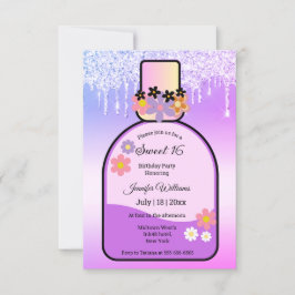 Convite perfume cor-de-rosa retrorreflector doce 16 gotas