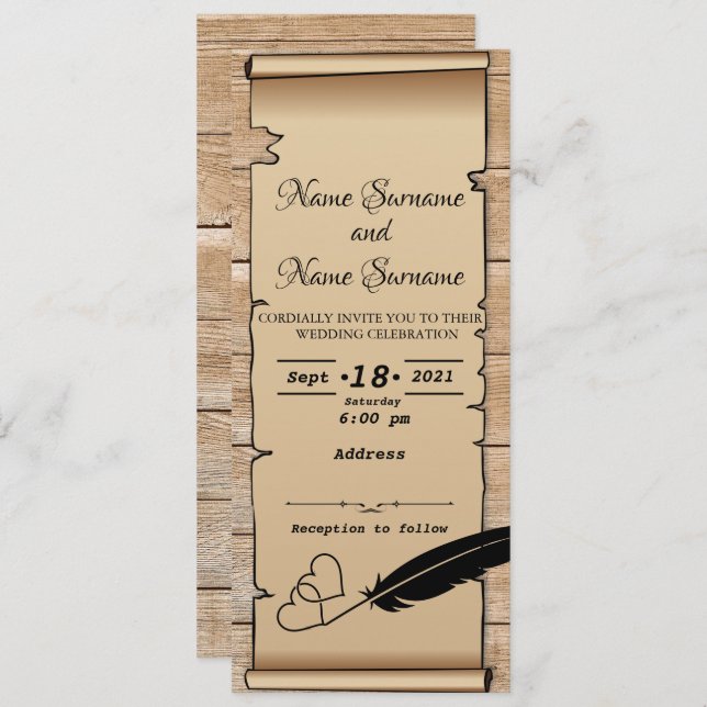 Convite Pergaminho (Frente/Verso)