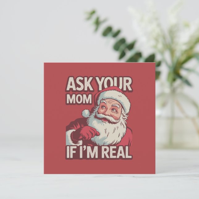 Convite Pergunte à sua mãe se eu sou realmente engraçado P (Em pé/Frente)