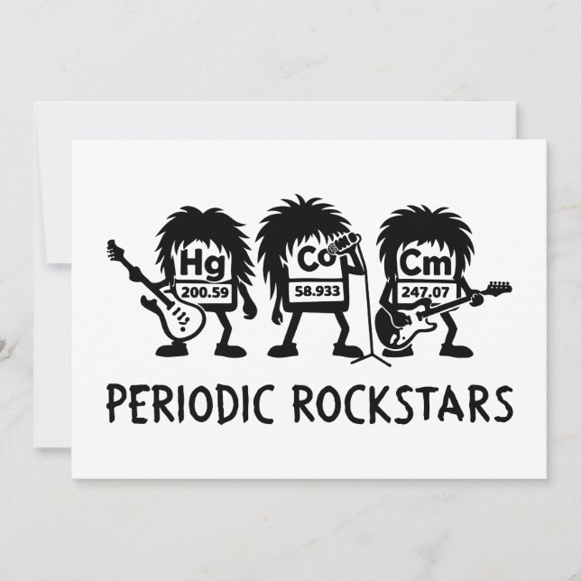 Convite Periodic Rockstars Chemistry Humor (Frente)