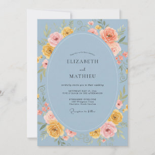 Convite Periwinkle Amarelo Ranunculus Cinza Eucalipto Wedd