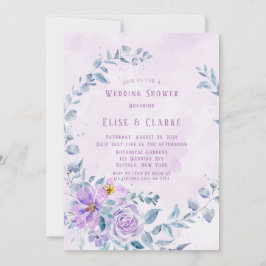 Convite Periwinkle Lilac Peony Chá de casamento