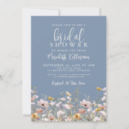 Convite Periwinkle Wildflower Bridal Shower