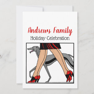 Convite Pernas Art Deco Mulheres Galgo Whippet Cão R