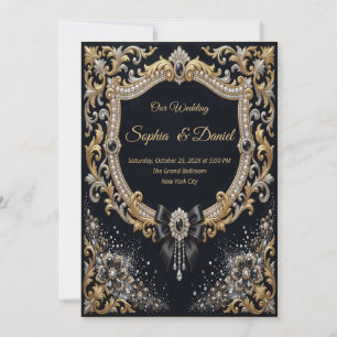 Convite Pérola de Diamante em Ouro Preto Luxo Formal