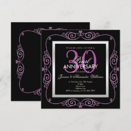 Convite Pérola Elegante Enquadrada 30º Aniversário de Casa