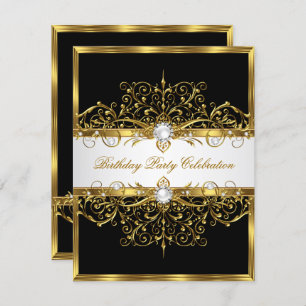 Convite Pérolas Bolsa mensageifesta de aniversario elegant