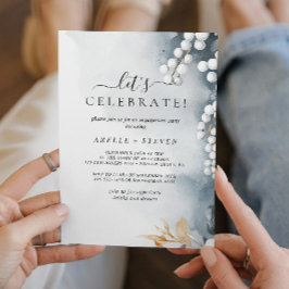 Convite Pérolas brancas e Festas de noivado florais