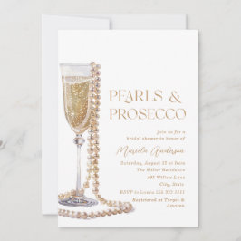Convite Pérolas de Aquarela Elegantes e Sho Prosecco Brida