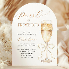 Convite Pérolas de arco e Chá de panela Prosecco