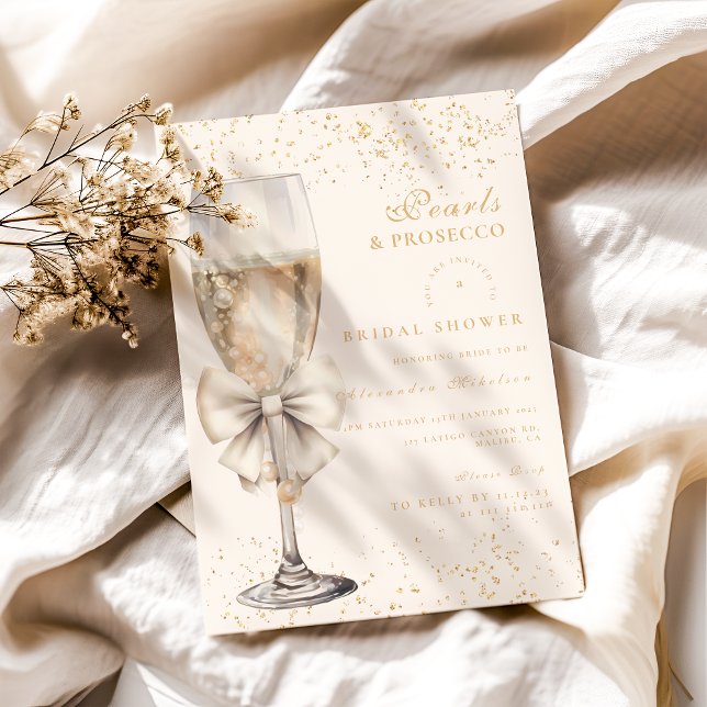 Convite Pérolas De arco E Chá de panela Prosecco (Criador carregado)