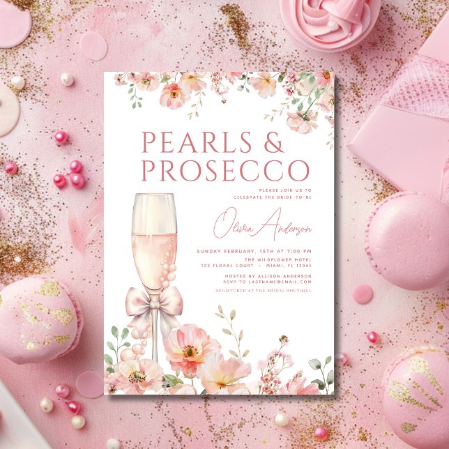 Convite Pérolas de Arco rosa e Chá de panela Prosecco (Criador carregado)
