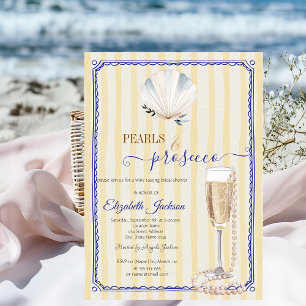 Convite Pérolas de Conchas & Prosecco Listras Amarelas