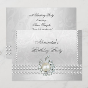 Convite Pérolas de Diamantes Brancos de bolsa mensageifest