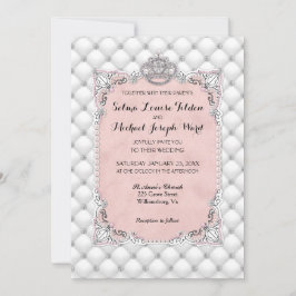 Convite Pérolas & Diamantes Casamento Rosa Glamouroso Form