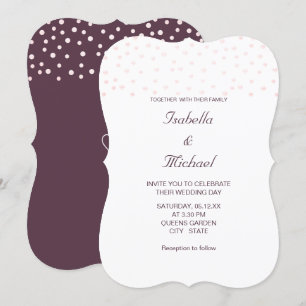 Convite Pérolas Dourado Rosa em Cassis e Casamento Branco