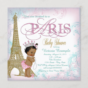 Convite Pérolas Dourados da cerceta do rosa do chá de