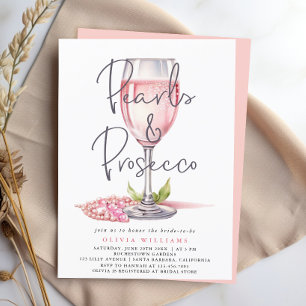 Convite Pérolas e Chá de panela cor-de-água do Prosecco