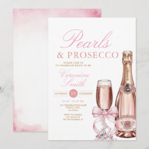 Convite Pérolas e Chá de panela de Arco de Colar Prosecco